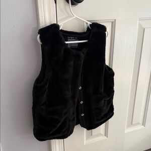Black Faux Fur Vest